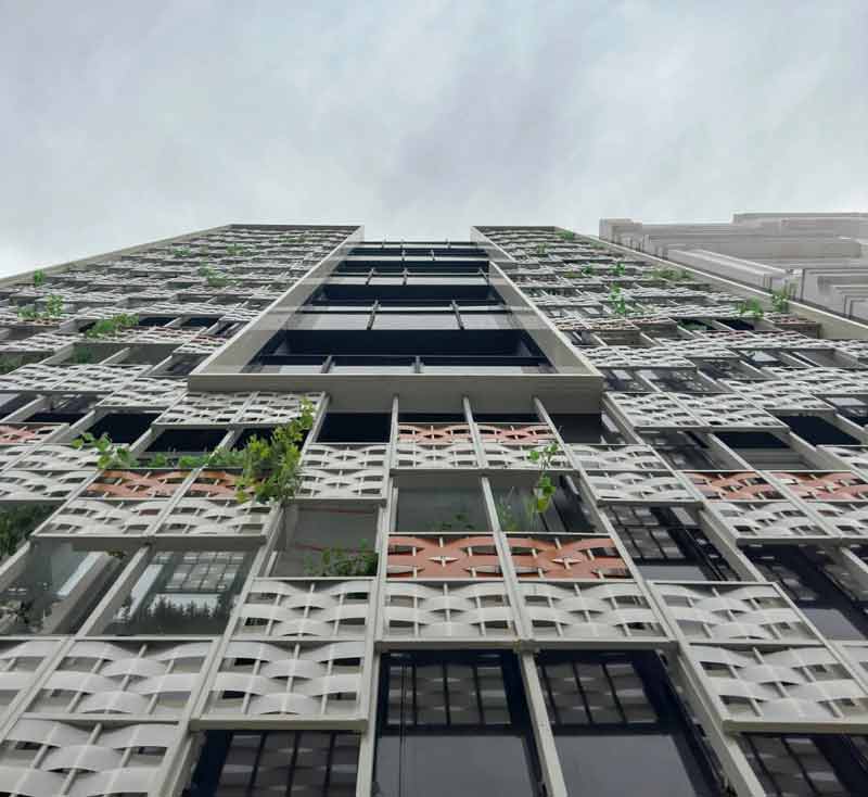 Interior of "woven curtain apartment"