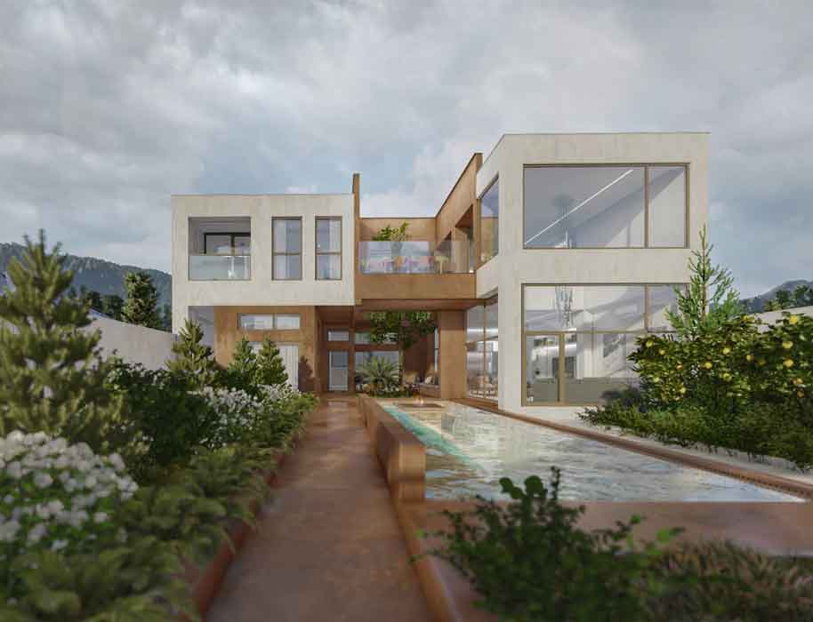 A villa around a gazebo