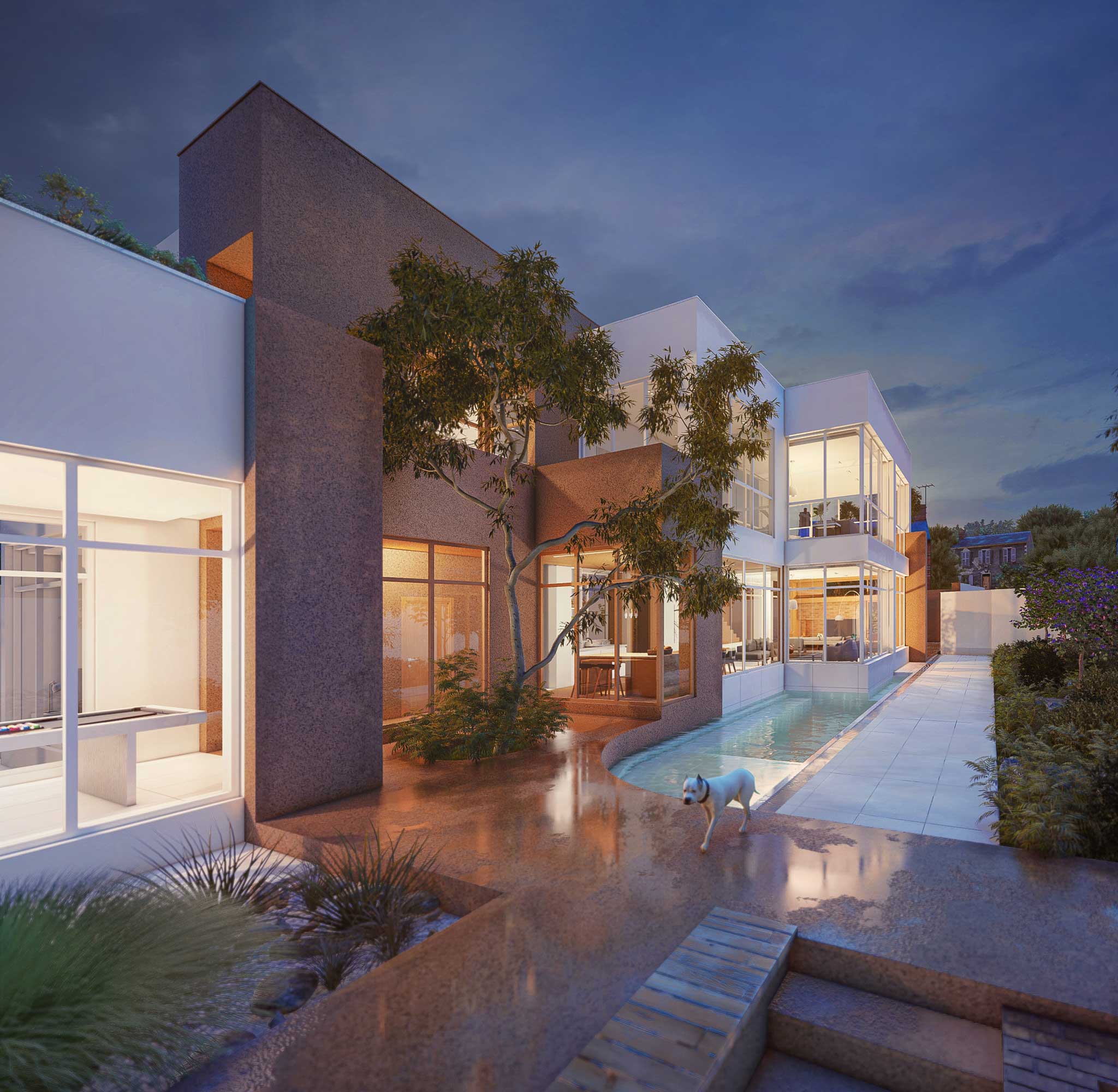 A villa between two trees, slide no. 0