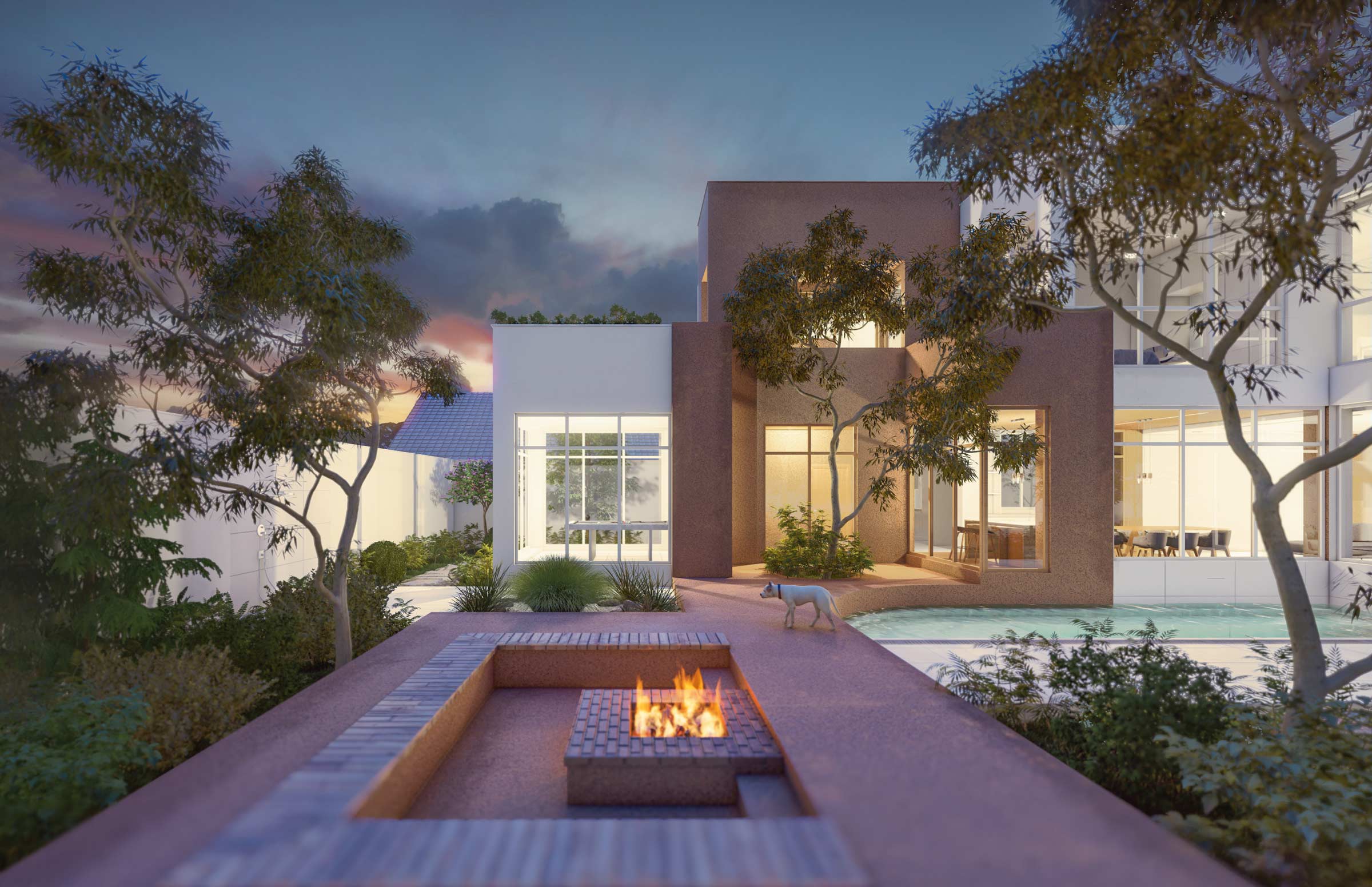 A villa between two trees, slide no. 1